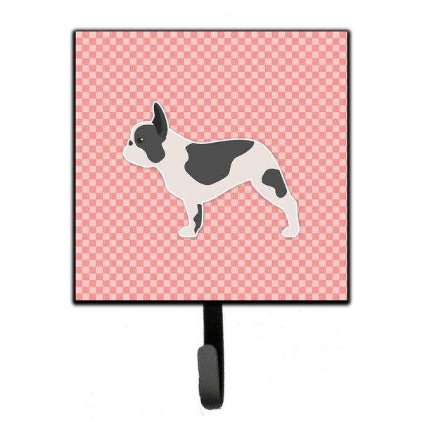 Micasa French Bulldog Checkerboard Pink Leash or Key Holder MI224189